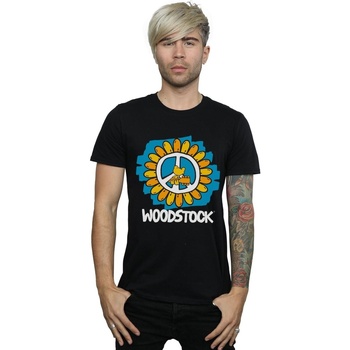 Abbigliamento Uomo T-shirts a maniche lunghe Woodstock Flower Peace Nero