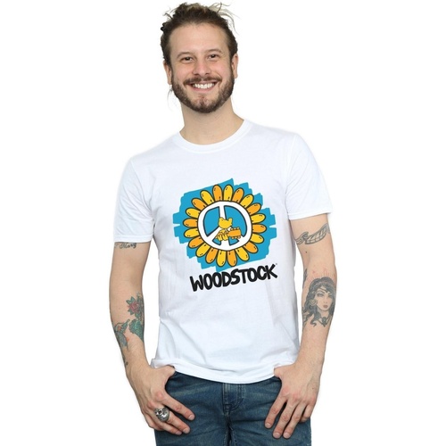 Abbigliamento Uomo T-shirts a maniche lunghe Woodstock Flower Peace Bianco