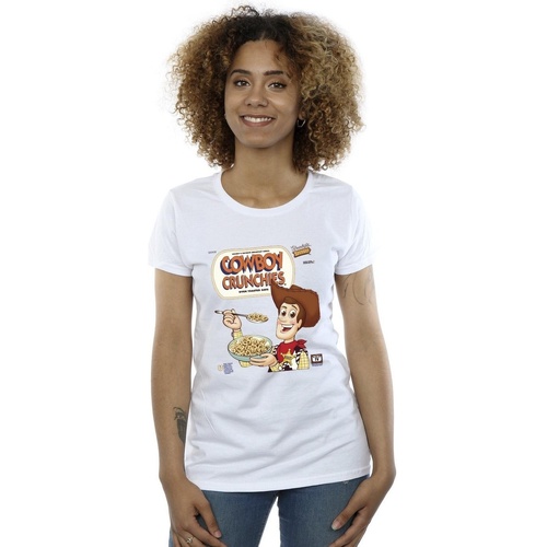 Abbigliamento Donna T-shirts a maniche lunghe Disney Toy Story Woody Cowboy Crunchies Bianco