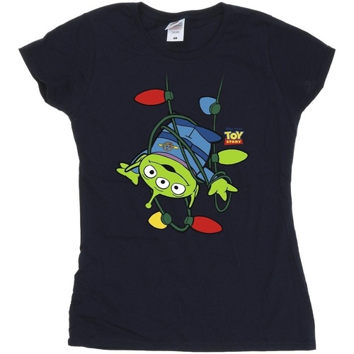 Abbigliamento Donna T-shirts a maniche lunghe Disney Toy Story Christmas Lights Aliens Blu