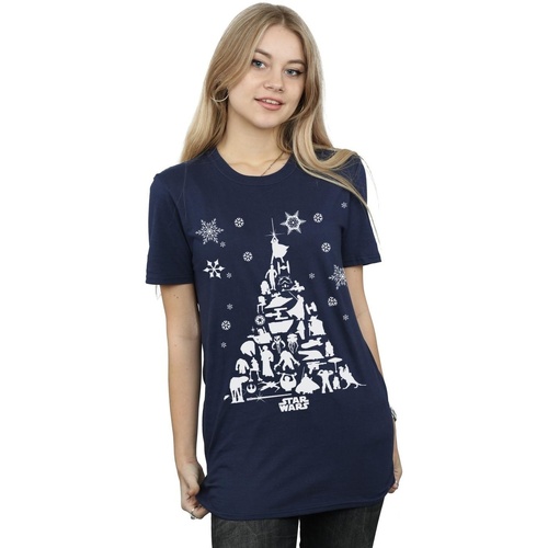 Abbigliamento Donna T-shirts a maniche lunghe Disney Christmas Tree Blu