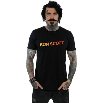 Abbigliamento Uomo T-shirts a maniche lunghe Bon Scott Shattered Logo Nero
