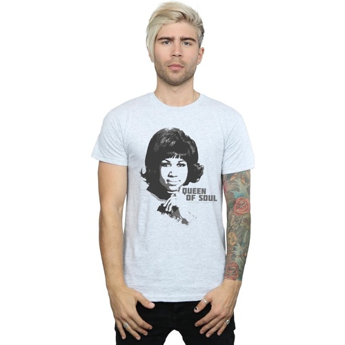 Abbigliamento Uomo T-shirts a maniche lunghe Aretha Franklin Queen Of Soul Grigio