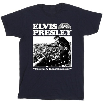 Abbigliamento Uomo T-shirts a maniche lunghe Elvis A Heartbreaker Blu
