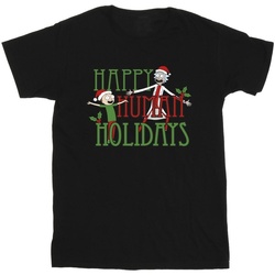 Abbigliamento Uomo T-shirts a maniche lunghe Rick And Morty Happy Human Holidays Nero