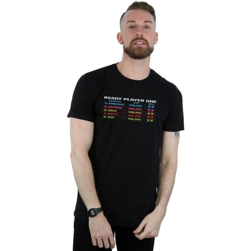 Abbigliamento Uomo T-shirts a maniche lunghe Ready Player One 8-Bit Scoreboard Nero