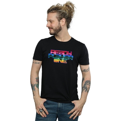 Abbigliamento Uomo T-shirts a maniche lunghe Ready Player One Rainbow Logo Nero