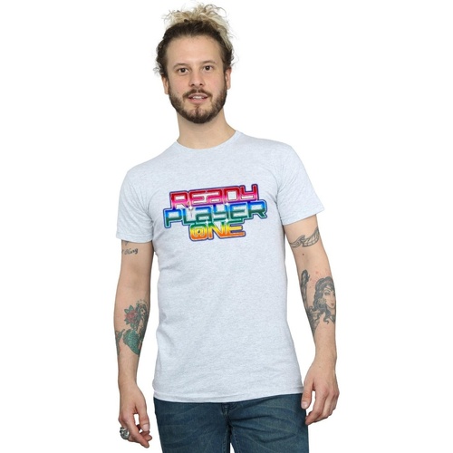 Abbigliamento Uomo T-shirts a maniche lunghe Ready Player One Rainbow Logo Grigio