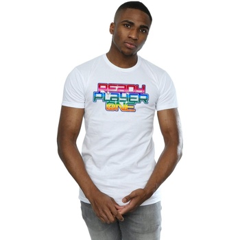 Abbigliamento Uomo T-shirts a maniche lunghe Ready Player One Rainbow Logo Bianco