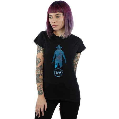 Abbigliamento Donna T-shirts a maniche lunghe Westworld Digital Man In Black Nero