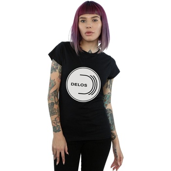 Abbigliamento Donna T-shirts a maniche lunghe Westworld Delos Circular Logo Nero