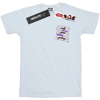 Abbigliamento Donna T-shirts a maniche lunghe Disney Rule Your Galaxy Chest Print Bianco