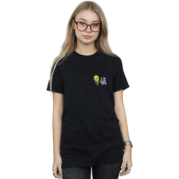 Abbigliamento Donna T-shirts a maniche lunghe Disney Resistance Droids Chest Print Nero