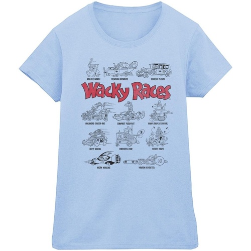 Abbigliamento Donna T-shirts a maniche lunghe Wacky Races Car Lineup Blu