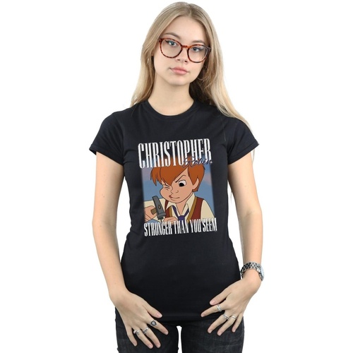 Abbigliamento Donna T-shirts a maniche lunghe Disney Winnie The Pooh Christopher Robin Montage Nero