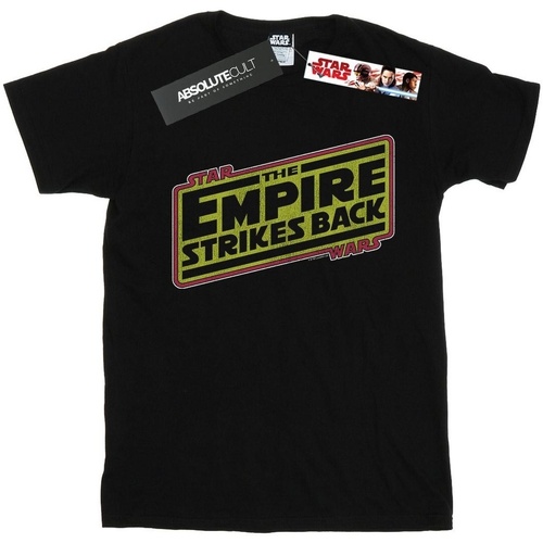 Abbigliamento Donna T-shirts a maniche lunghe Disney The Empire Strikes Back Logo Nero