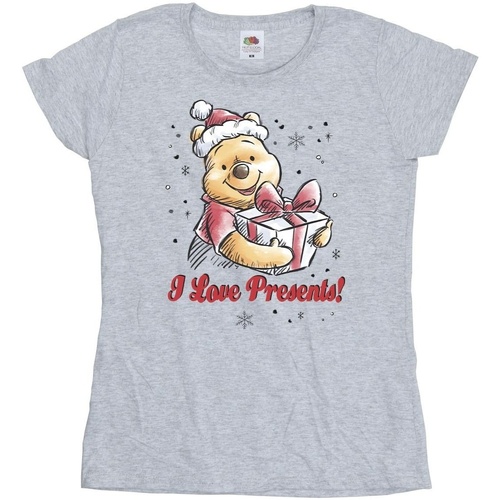 Abbigliamento Donna T-shirts a maniche lunghe Disney Winnie The Pooh Love Presents Grigio