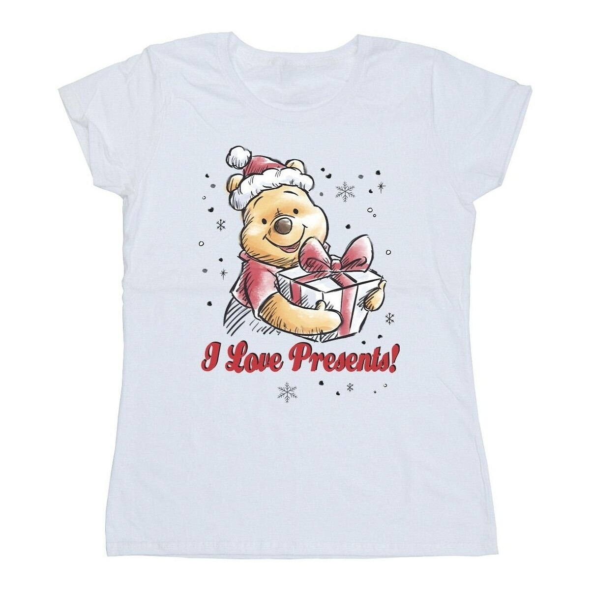 Abbigliamento Donna T-shirts a maniche lunghe Disney Winnie The Pooh Love Presents Bianco