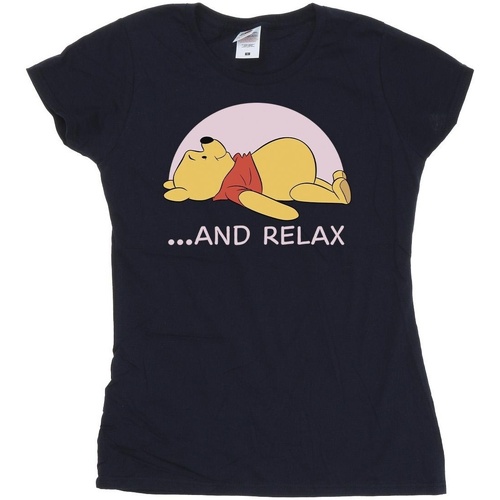 Abbigliamento Donna T-shirts a maniche lunghe Disney Winnie The Pooh Relax Blu
