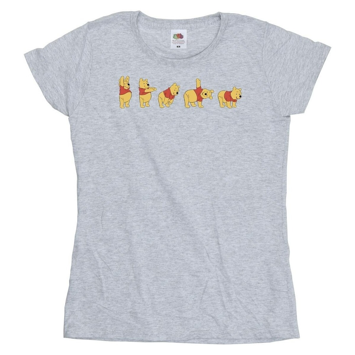 Abbigliamento Donna T-shirts a maniche lunghe Disney Winnie The Pooh Stretching Grigio