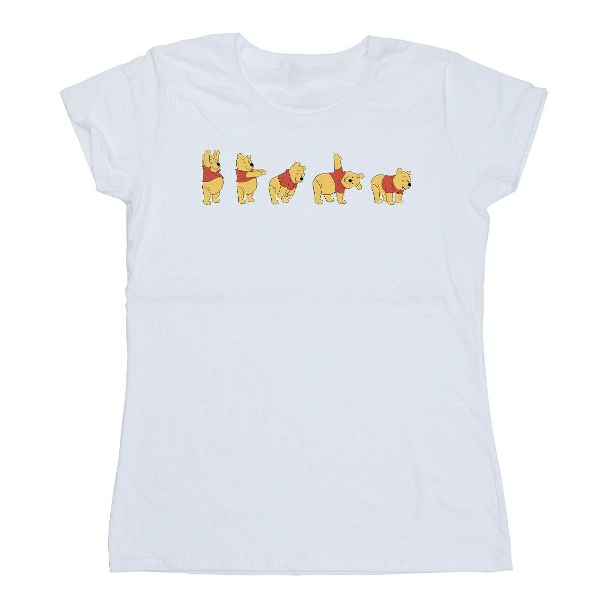 Abbigliamento Donna T-shirts a maniche lunghe Disney Winnie The Pooh Stretching Bianco