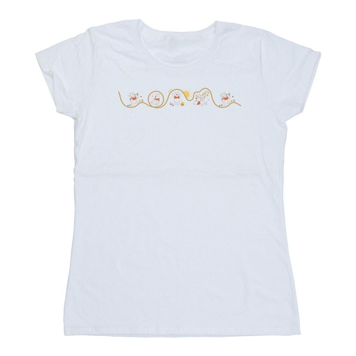 Abbigliamento Donna T-shirts a maniche lunghe Disney Winnie The Pooh Tigger Line Bianco