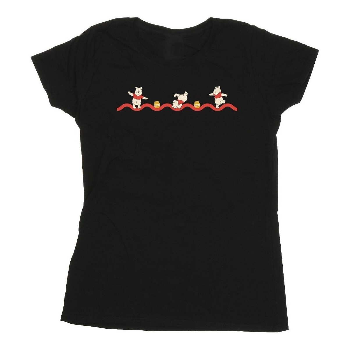 Abbigliamento Donna T-shirts a maniche lunghe Disney Winnie The Pooh Hunny Line Nero