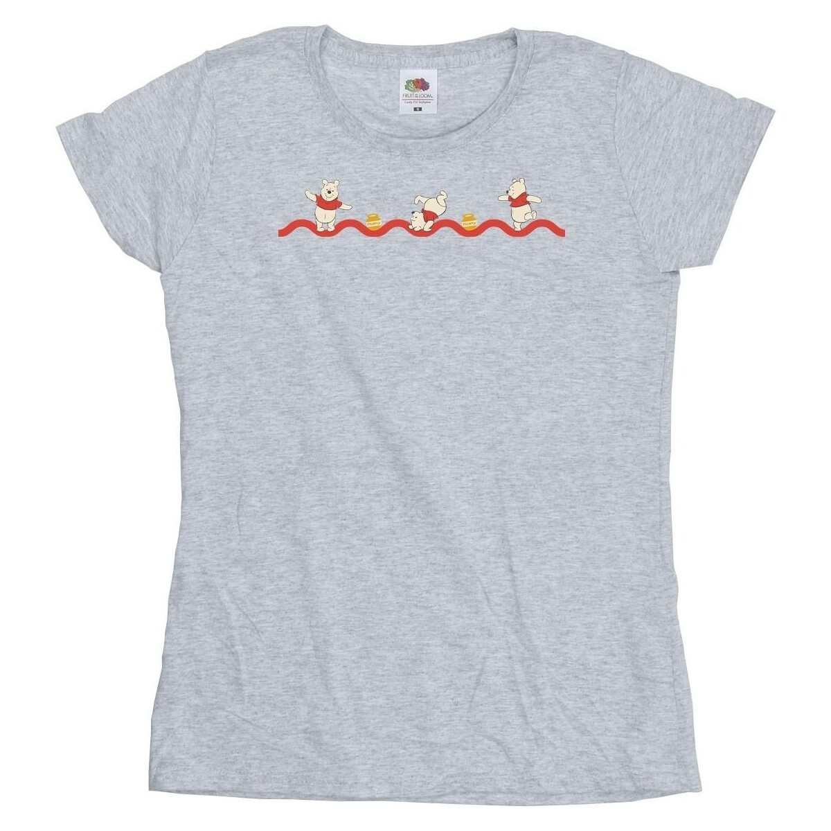 Abbigliamento Donna T-shirts a maniche lunghe Disney Winnie The Pooh Hunny Line Grigio