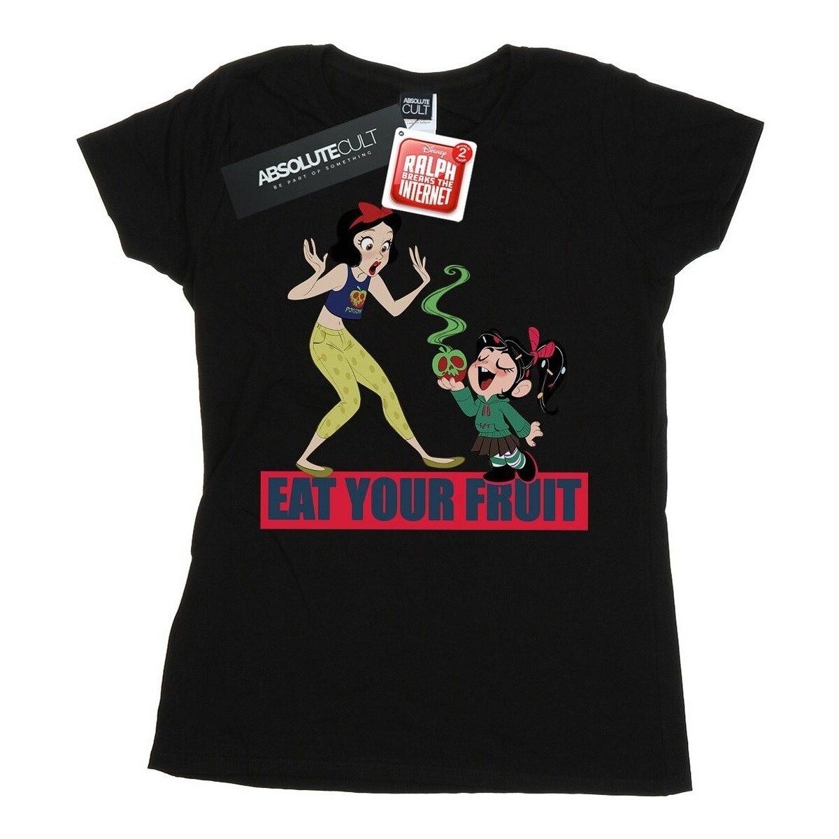 Abbigliamento Donna T-shirts a maniche lunghe Disney Wreck It Ralph Eat Your Fruit Nero