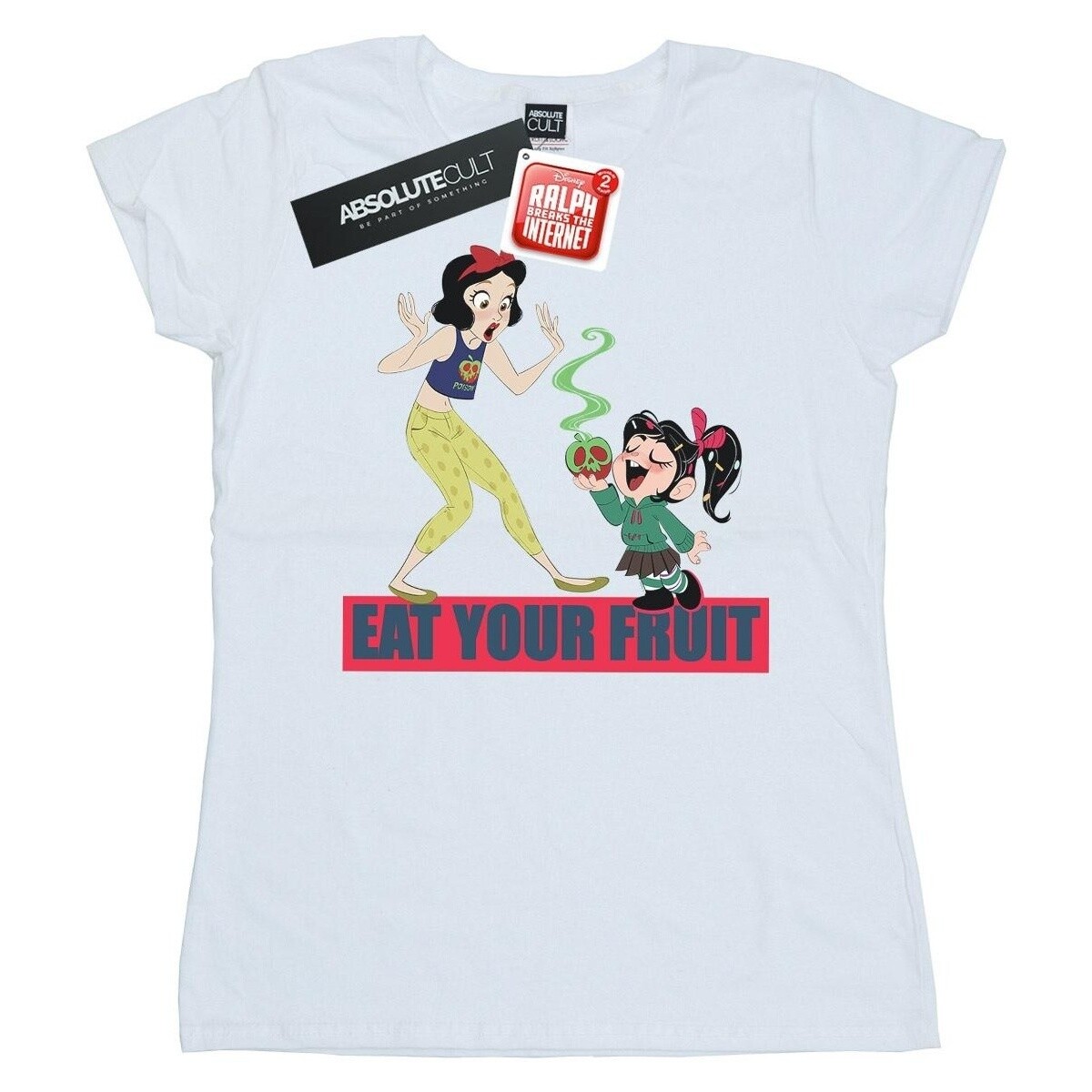 Abbigliamento Donna T-shirts a maniche lunghe Disney Wreck It Ralph Eat Your Fruit Bianco