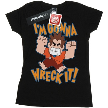 Abbigliamento Donna T-shirts a maniche lunghe Disney Wreck It Ralph I'm Gonna Wreck It Nero