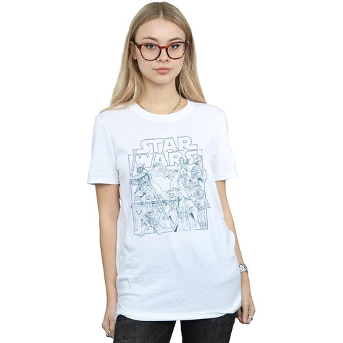 Abbigliamento Donna T-shirts a maniche lunghe Disney Outlined Sketch Bianco