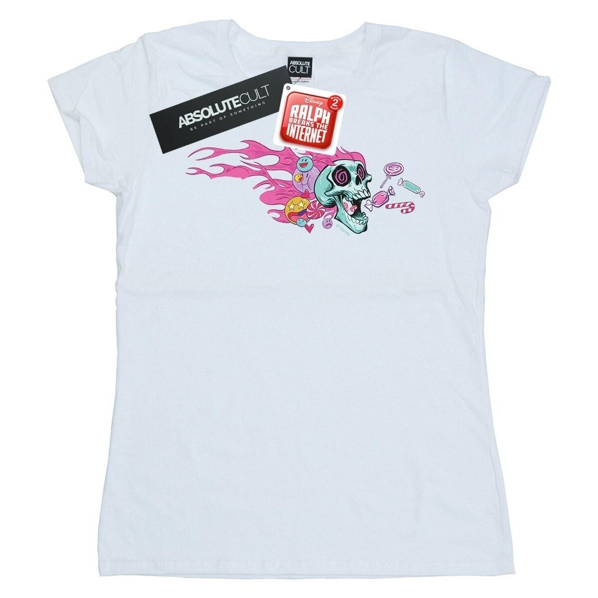 Abbigliamento Donna T-shirts a maniche lunghe Disney Wreck It Ralph Candy Skull Bianco