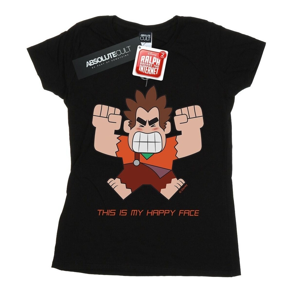 Abbigliamento Donna T-shirts a maniche lunghe Disney Wreck It Ralph Happy Face Nero