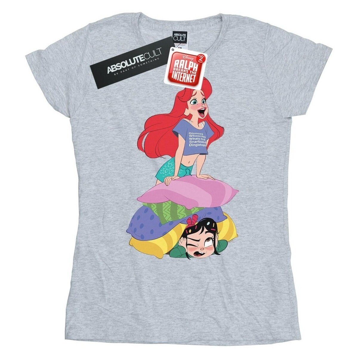Abbigliamento Donna T-shirts a maniche lunghe Disney Wreck It Ralph Ariel And Vanellope Grigio