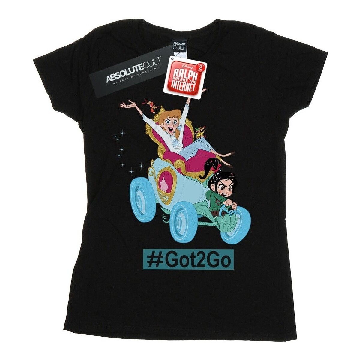 Abbigliamento Donna T-shirts a maniche lunghe Disney Wreck It Ralph Cinderella And Vanellope Nero
