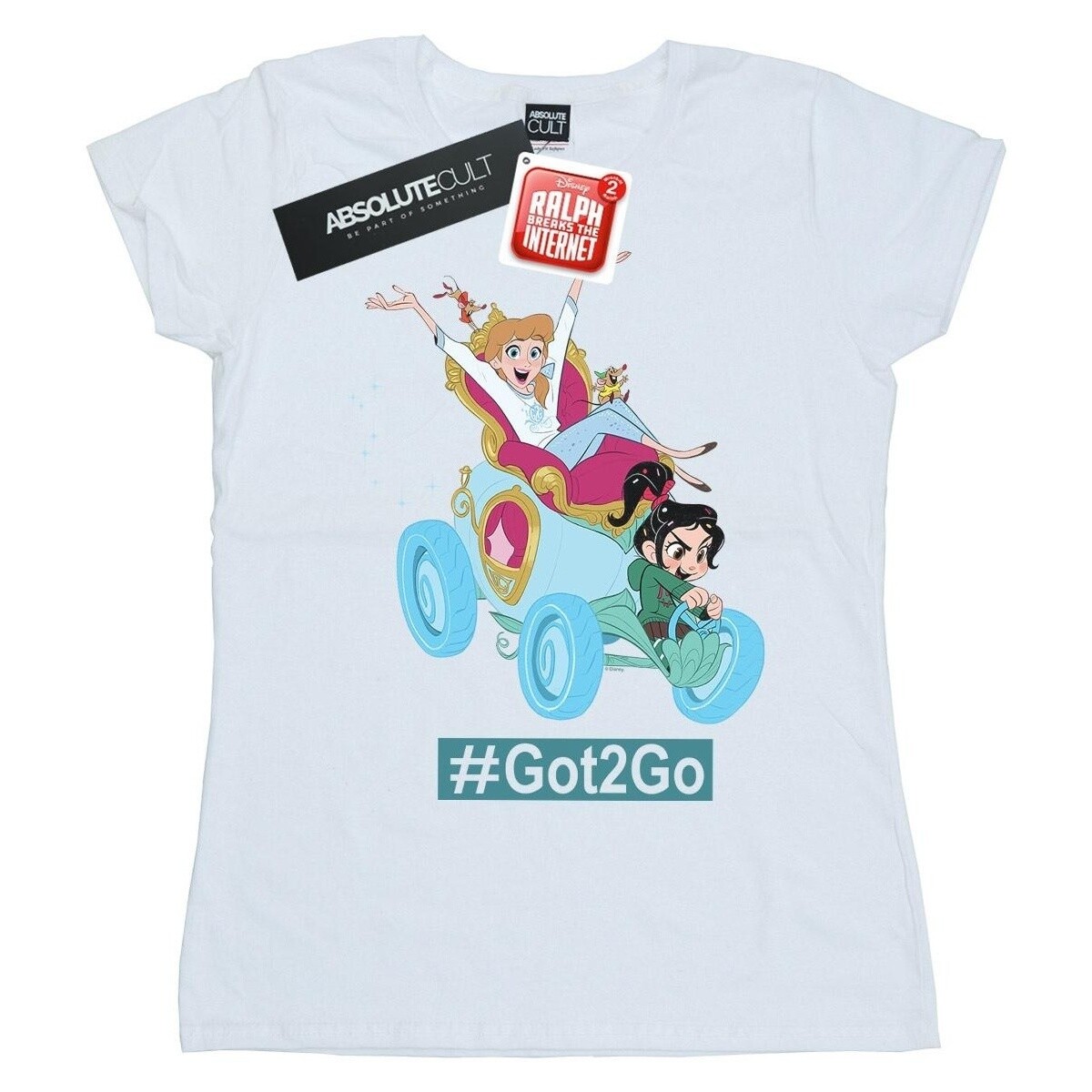 Abbigliamento Donna T-shirts a maniche lunghe Disney Wreck It Ralph Cinderella And Vanellope Bianco