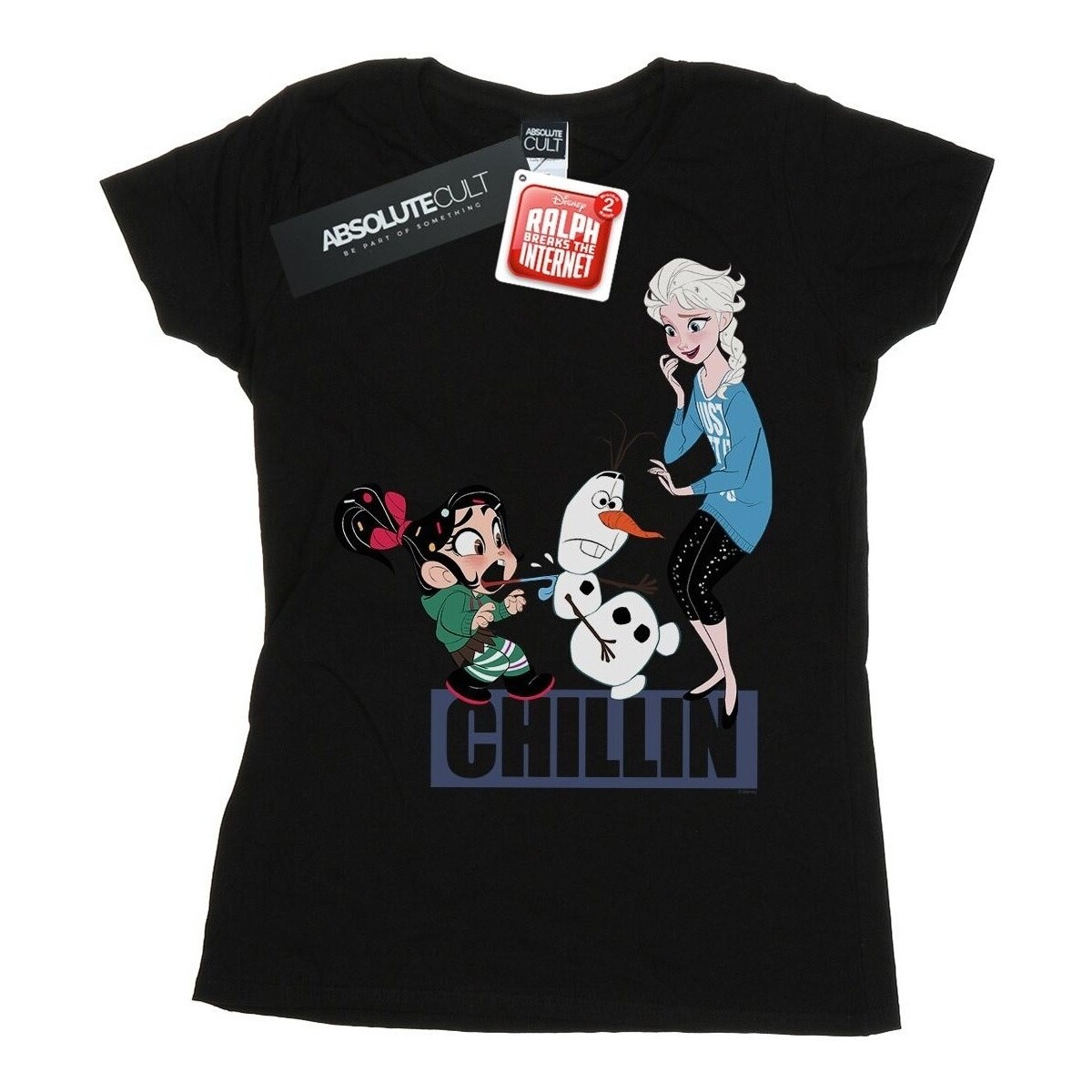 Abbigliamento Donna T-shirts a maniche lunghe Disney Wreck It Ralph Elsa And Vanellope Nero