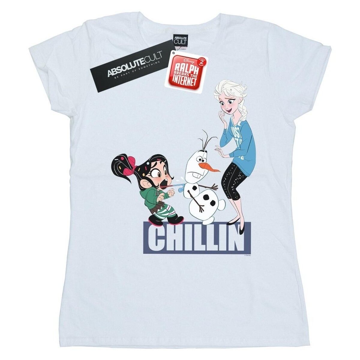 Abbigliamento Donna T-shirts a maniche lunghe Disney Wreck It Ralph Elsa And Vanellope Bianco