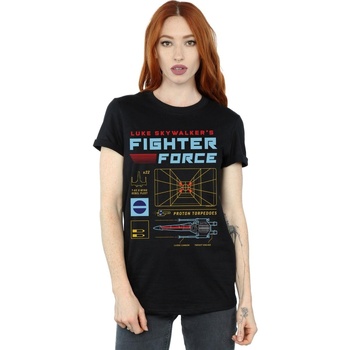 Abbigliamento Donna T-shirts a maniche lunghe Disney Luke Skywalker's Fighter Force Nero