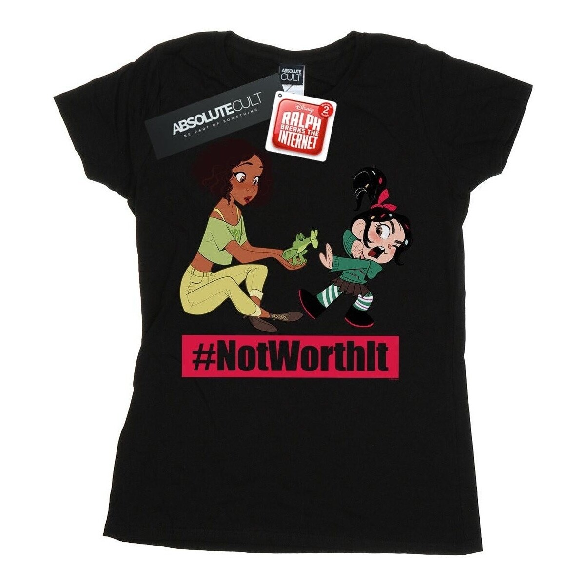 Abbigliamento Donna T-shirts a maniche lunghe Disney Wreck It Ralph Tiana And Vanellope Nero