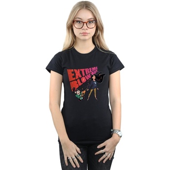 Abbigliamento Donna T-shirts a maniche lunghe Disney Wreck It Ralph Pocahontas And Vanellope Nero