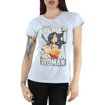 Abbigliamento Donna T-shirts a maniche lunghe Dc Comics Wonder Woman Poster Grigio