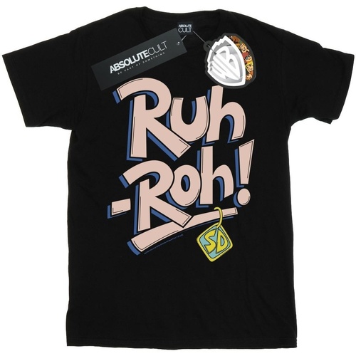 Abbigliamento Uomo T-shirts a maniche lunghe Scooby Doo Ruh-Roh Dog Tag Nero