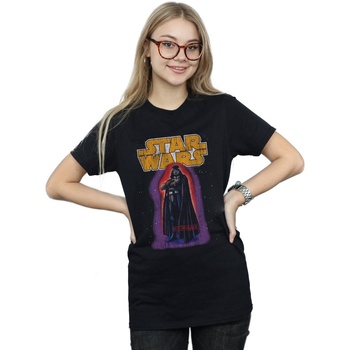 Abbigliamento Donna T-shirts a maniche lunghe Disney Darth Vader Vintage Nero