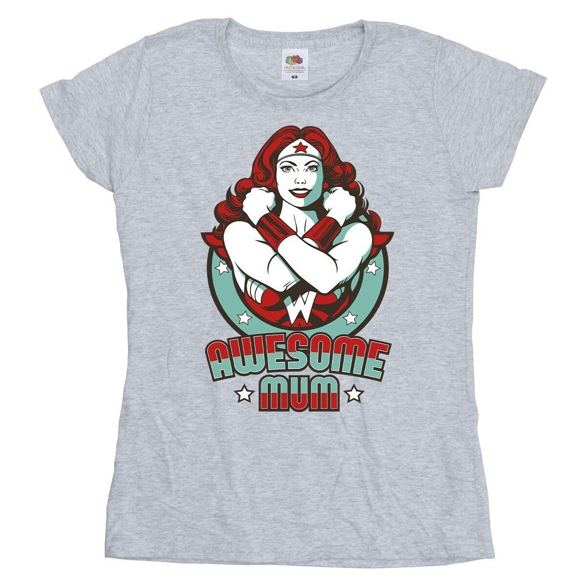 Abbigliamento Donna T-shirts a maniche lunghe Dc Comics Wonder Woman Wonderful Mum Grigio