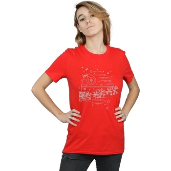 Abbigliamento Donna T-shirts a maniche lunghe Disney Death Star Sleigh Rosso
