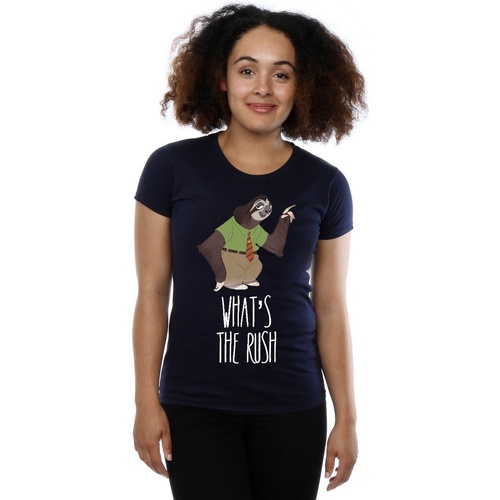 Abbigliamento Donna T-shirts a maniche lunghe Disney Zootropolis What's The Rush Blu