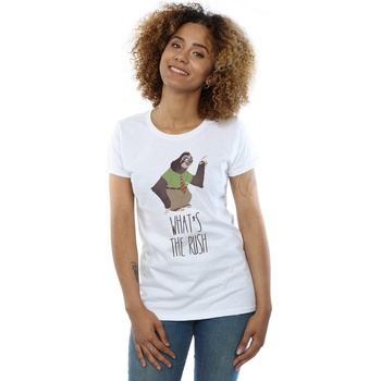 Abbigliamento Donna T-shirts a maniche lunghe Disney Zootropolis What's The Rush Bianco