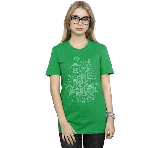 Abbigliamento Donna T-shirts a maniche lunghe Disney Empire Christmas Verde